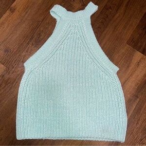 Anthropologie Sweater High Neck Light Turquoise Tank Top